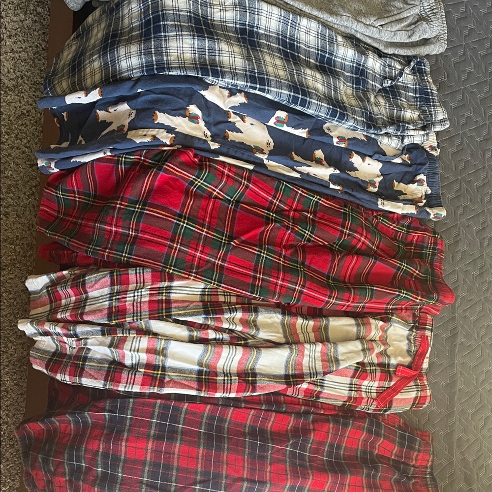 Old Navy Men's Plaid Pajama Bottoms - Red, Blue, Gray